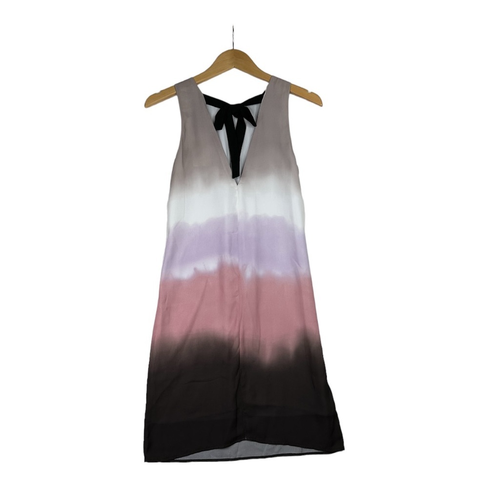 H&M Sleeveless Ombre Sheath Dress US 2 EUR 32 Gray Black Pink Lilac Bow Back